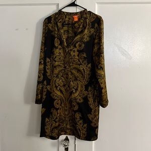 Long sleeve silk like dress